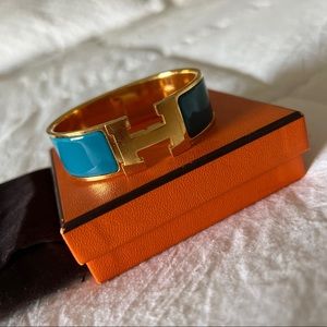 Hermes Clic clac H PM- turquoise and gold